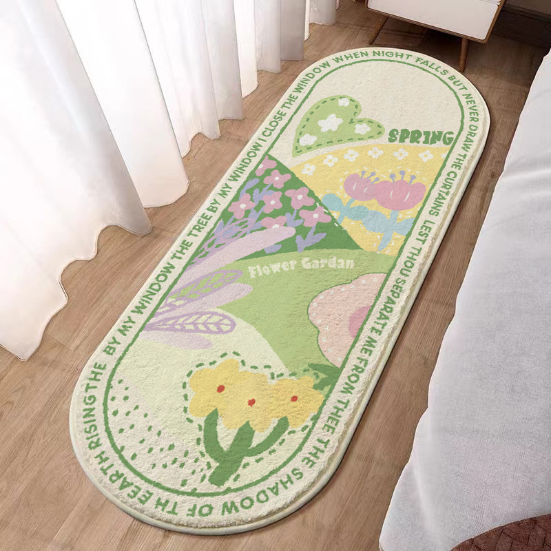 简约卧室床边毯家用少女风小清新地毯客厅沙发地垫V儿童房榻榻米