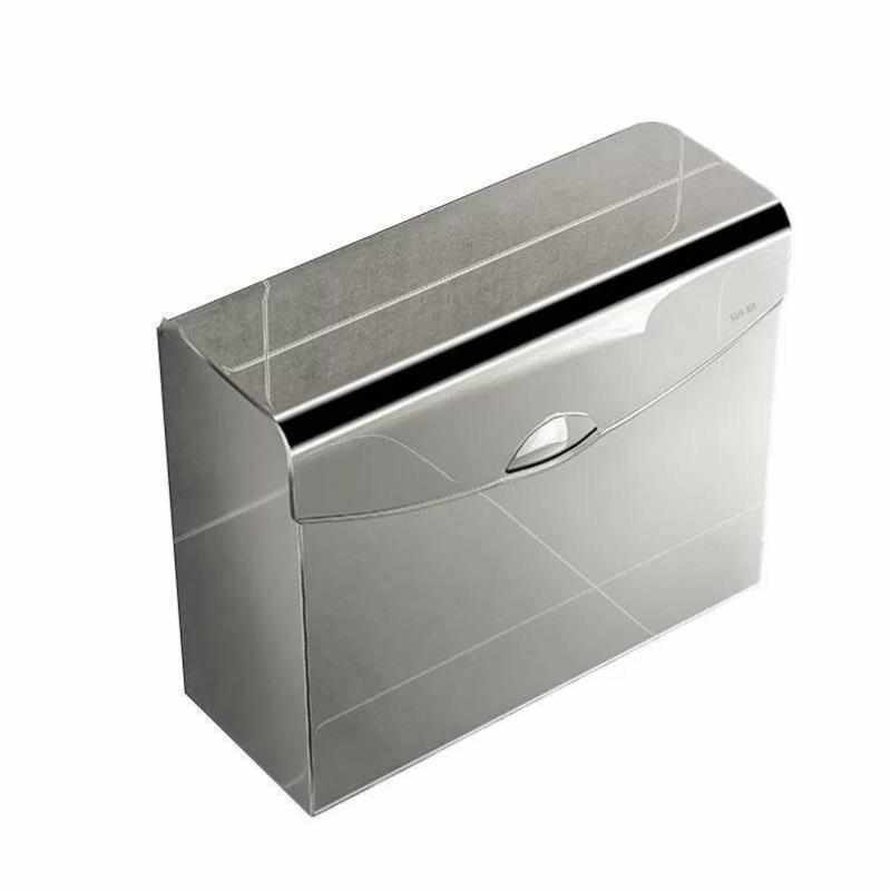 洛港防水方型草纸箱304不锈钢卫生间纸巾盒免打孔厕X所卷纸架轻奢