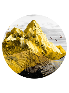 日照金山玄关客厅装饰高端大气餐厅式卧室贴圆形门窗装饰贴画P256