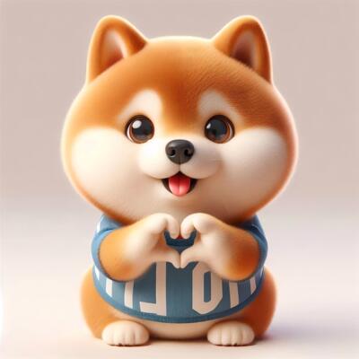 可爱柴犬爱你哟贴纸防水冰箱门贴