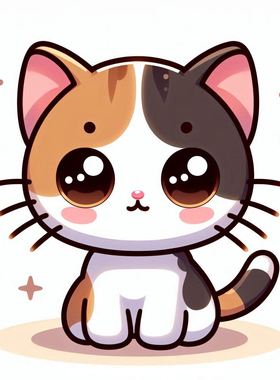 可爱圆滚滚小猫贴画爆款网红胖嘟嘟猫咪装饰墙贴门贴车贴自粘P132