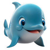 可爱卡通海豚贴纸儿童房卧室幼儿园卫生间墙面装 饰遮瑕自贴画P285