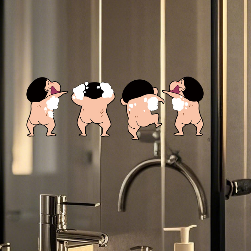 蜡笔小新卧室卫生间镜子装饰贴纸