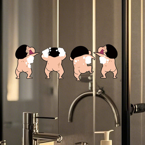 蜡笔小新卧室卫生间镜子装饰贴纸