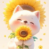 狗狗向日葵贴画自粘贴纸冰箱马桶防水贴电动车贴儿童房贴墙画P338