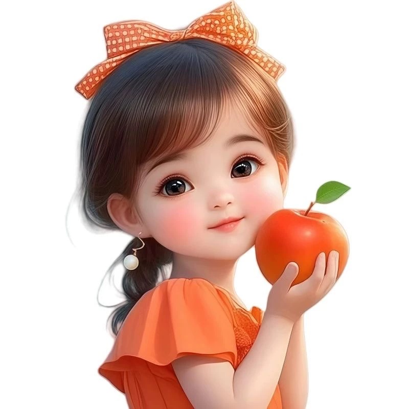 仿真呆萌可爱女孩卡通贴画