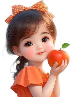 仿真呆萌可爱女孩卡通贴画