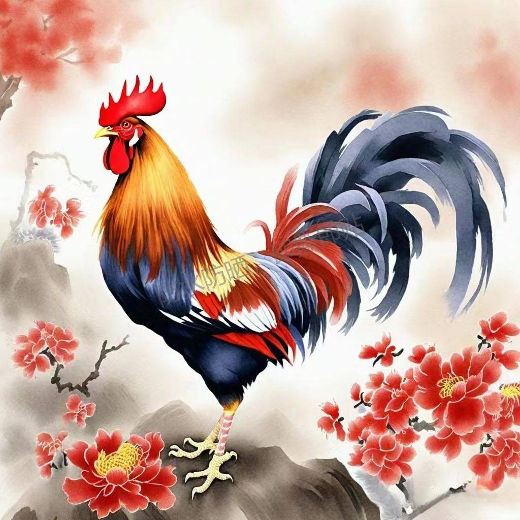 招财室内客厅玄关大吉大利公鸡墙面划痕遮盖即撕即贴壁纸贴画P272,家居饰品,门贴,淘宝优惠券,粉丝福利购,淘宝优惠卷