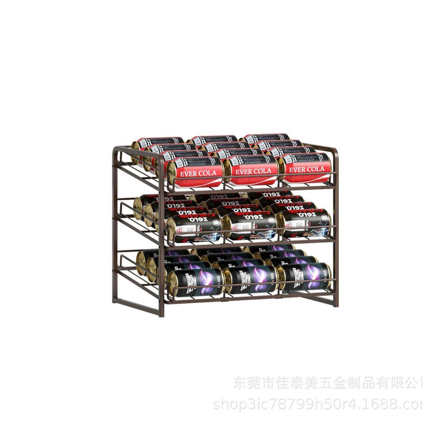 易拉罐收纳架可乐啤酒饮料罐头置物架多层滚动式桌面冰箱整理神器