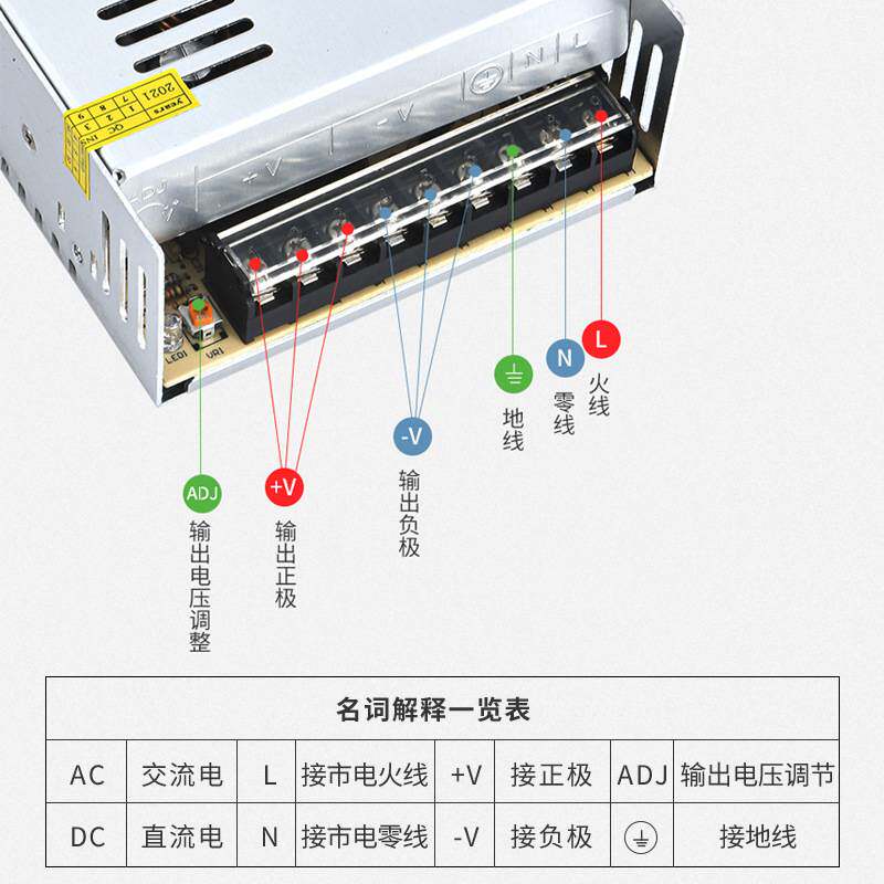 大耳朵12V40A大功率开关电源监控启动电源12伏直流稳压输出电源