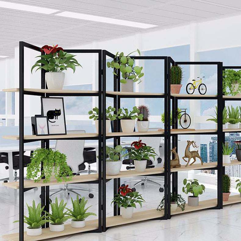 铁艺屏风办公室隔断置物架餐厅现代简约隔断柜落地花架双面展示架