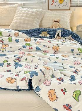 2025新款大纤维被子儿童被被豆HTX芯通春秋被加保暖棉被冬被四厚