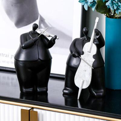 创意可爱乐队卡通人物家摆件摆居饰品书房儿CF191327雕童房办公桌