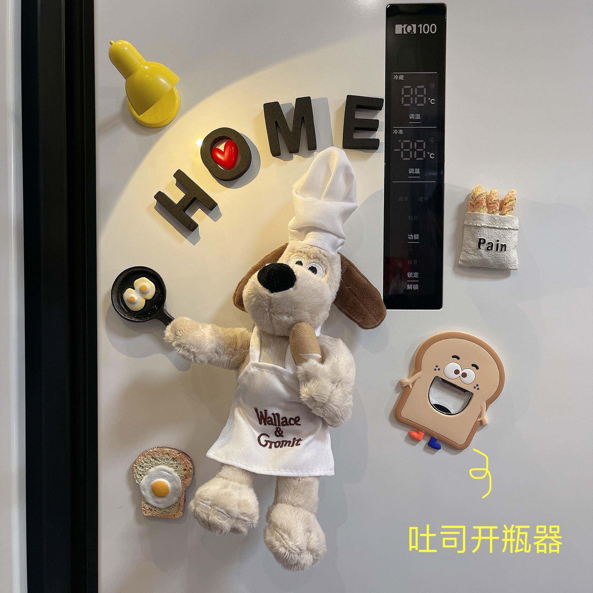 磁门掌门狗立冰箱贴2025新款磁贴个性创STS意体磁力贴入户门吸装