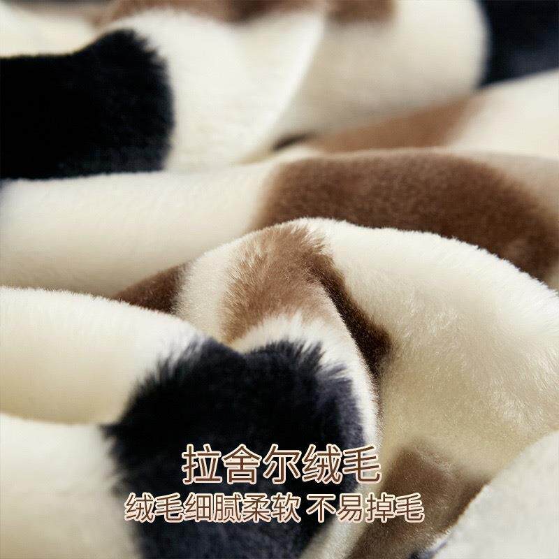 舍尔毯冬季双加厚保暖珊瑚绒双面绒拉毛被子学拉舍尔毛生层宿舍午