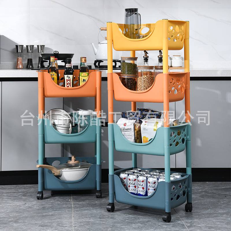 厨房置物架落地多层果蔬菜架用品菜篮子物储筐玩具四层收纳架家用