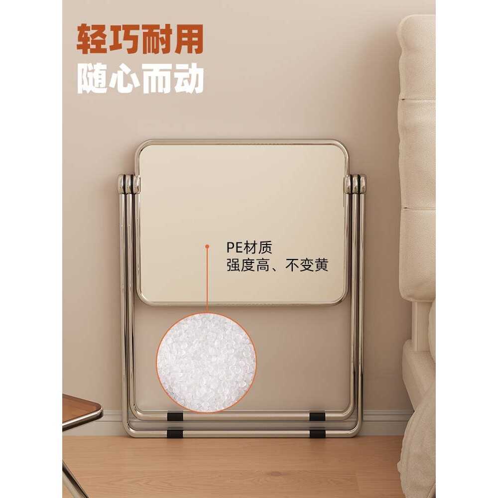 亚克力梳妆台卧室小户型床头化妆桌透明可移动化妆台折叠桌椅组合