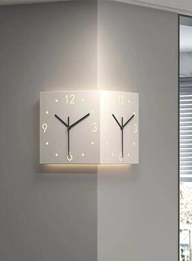 AEV红2025网拐角时钟现简代约创意转角双面静挂钟两面钟表挂钟客