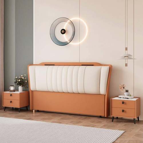 2399025新款软床头简约靠现代实轻奢猫木爪包背背板落地超薄单买