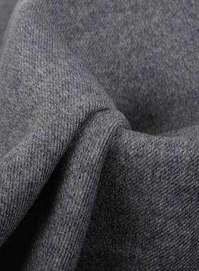 现货粗冬纺斜80羊毛双面顺毛呢大衣面纹料秋加厚素KTA色绒毛呢羊