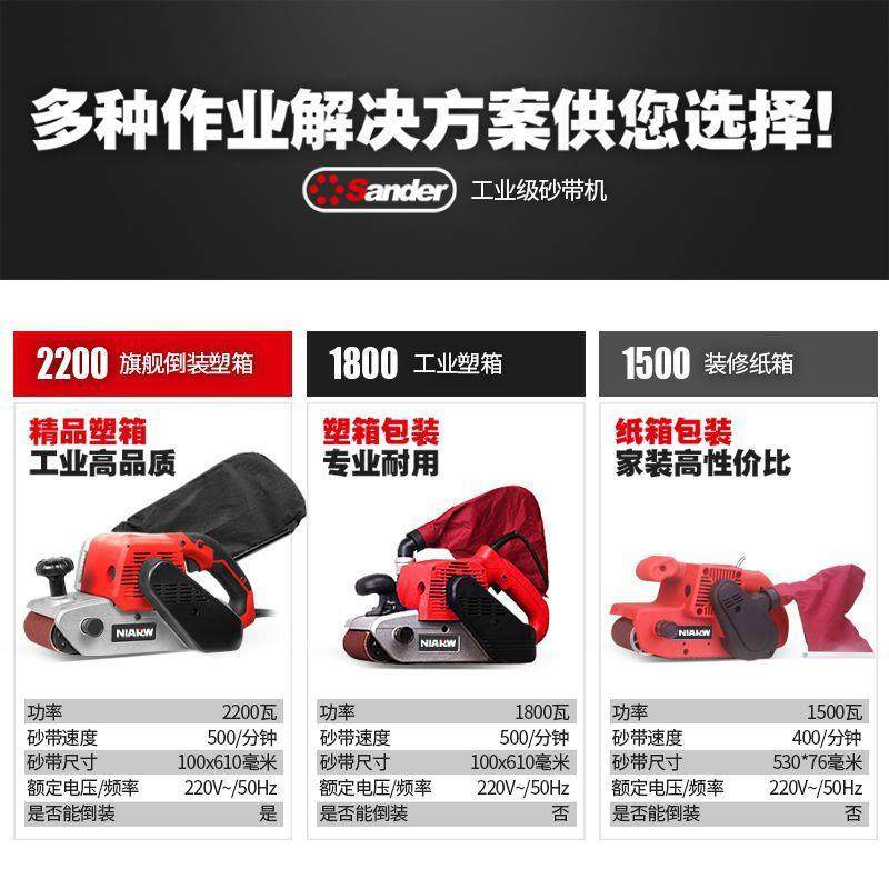 坦克4寸砂带大功率手提机式MSO砂光机木平工面打磨机机抛光砂磨机