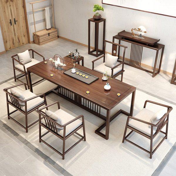 新中式实木茶桌全套原木大板桌公室茶几禅意茶桌椅组合一体茶台,商业/办公家具,茶台/茶桌,淘宝优惠券,粉丝福利购,淘宝优惠卷