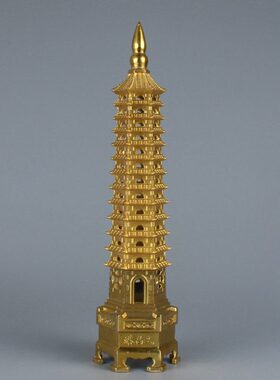 黄铜文昌塔摆件文昌帝君纯铜13层中式铜器工艺品家居装饰品礼品