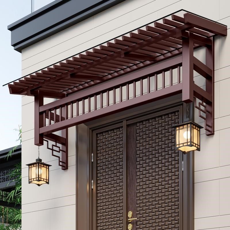 新中式铝合金雨棚k仿古门头屋檐家用户外复古庭院窗户铁艺遮阳雨