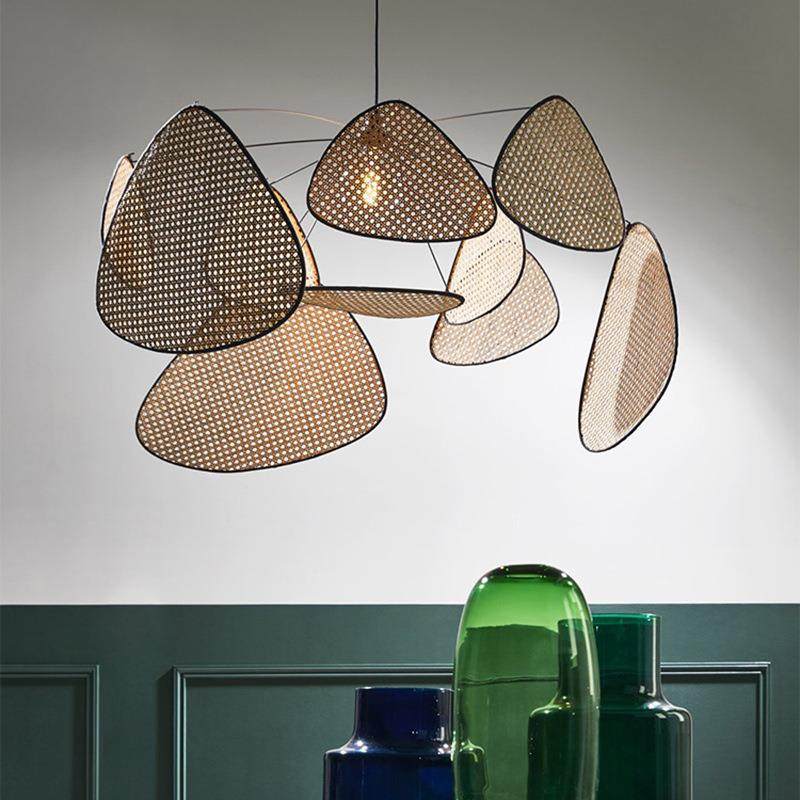 侘寂风吊灯日式禅意设计师竹编藤艺中式客厅酒店民宿灯饰,家装灯饰光源,智能吊灯,淘宝优惠券,粉丝福利购,淘宝优惠卷