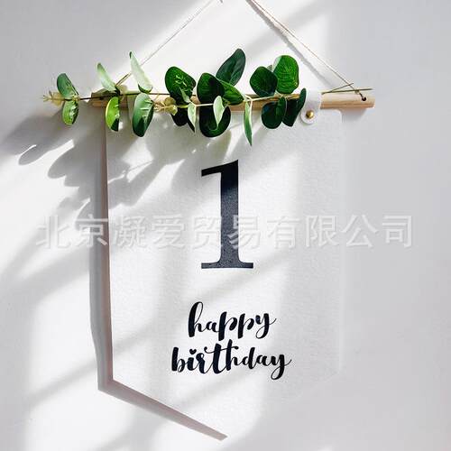 ins日式生日布置彩旗挂旗宝宝周岁生日布置拍照道具派对装饰用品