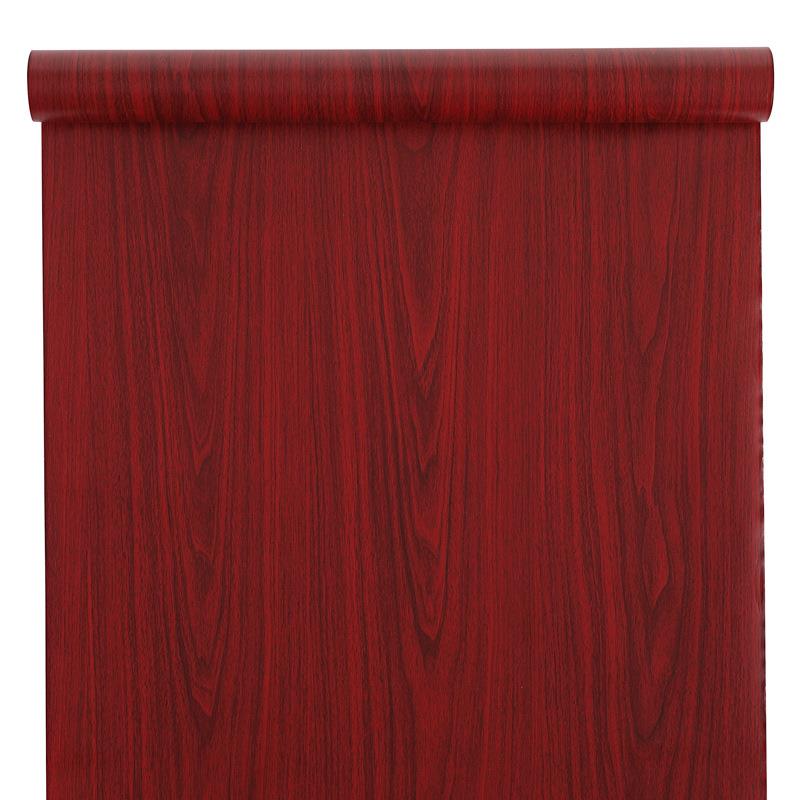 6S加厚防水家具翻新木纹贴纸自粘柜子桌面木门红色木纹纸仿红木木