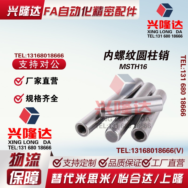 内螺纹圆柱销米思米盘起定位销MSTH16-40/50/60/70/80/100/120