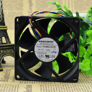 全新FOXCONN 富士康 PVA080G12H-P00 12V 0.60A 8CM 8025 4线风扇