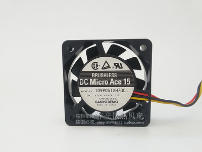原装 三洋 5CM/厘米 5015 12V 0.10A cpu散热风扇 109P0512H7D01