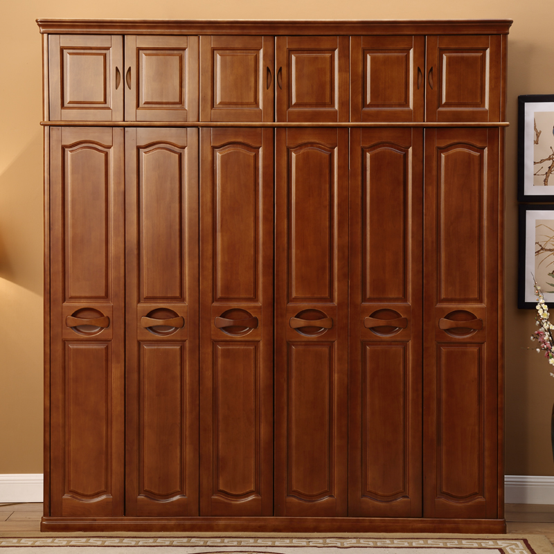 中式实木衣柜原木全实木家用主卧现代简约多层大容量收纳储物衣柜