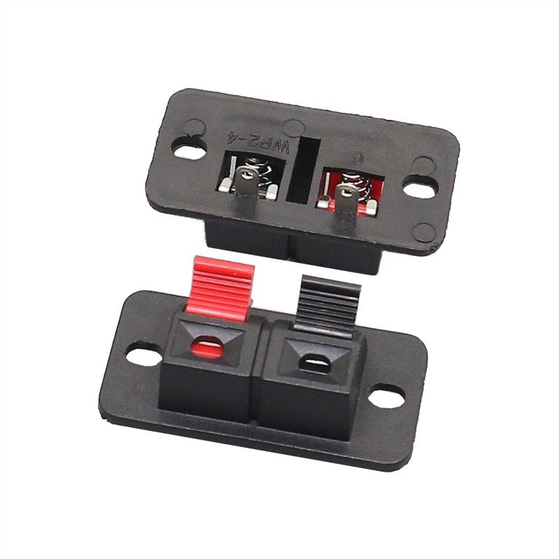 WP2-4线夹 2位音箱接线柱 单排2P弹簧接线座 两脚直插测试夹