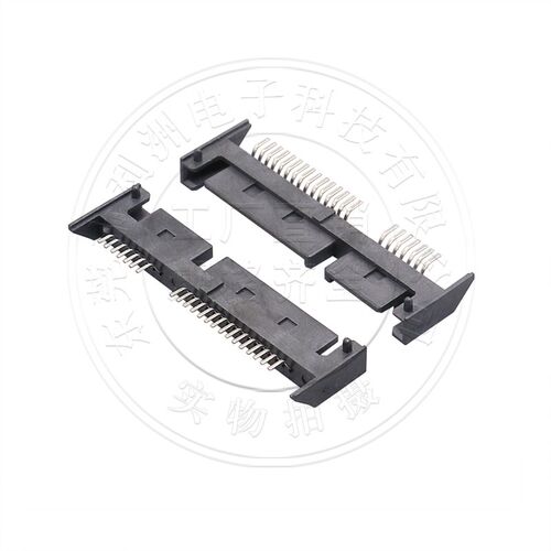SATA7P+15P公座 A型SMT带凸塑胶点固定脚连接器接口插座