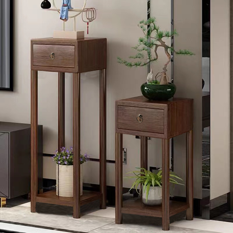 小多宝阁紫砂茶壶茶具架子u鸡翅色博古架实木中式置物架摆件展示