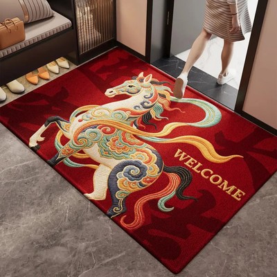 【下单立减50】马年红色新年2026新款入户地垫门垫玄关喜庆防滑XD