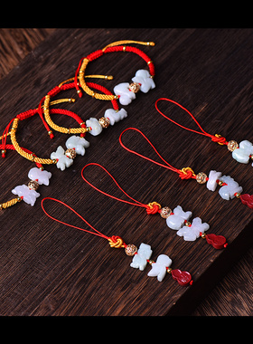 牛加鸡配饰兔羊挂件马狗饰物龙鼠护岁吊坠犬马保岁V马和狗的饰品