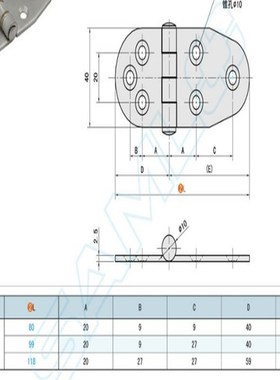 不锈钢钣金型铰链 合页 替代SAMLO上隆HIGN-80/HIGN-99/HIGN-118