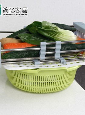 日本进口厨房可弯曲水槽沥水垫防堵塞厨余垃圾过滤网餐具保护板