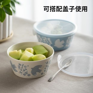 MINORU日本进口高颜值陶瓷餐具美浓烧吃饭碗家用可爱米饭碗早餐碗