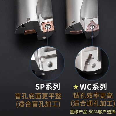 5du钻刀杆暴力钻u转钻头SP平底深孔车床用数控喷水快速5倍wcu钻头