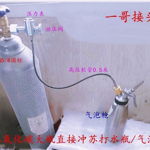 气泡枪 一哥接头 气泡水瓶 转苏打水 奶油枪充气 c02二氧化碳大瓶