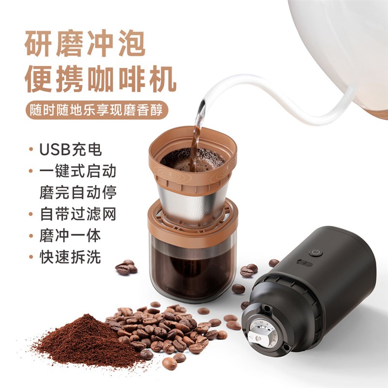 USB充电咖啡磨电动咖啡研磨机小型 咖啡机可携式电动磨咖啡豆机家
