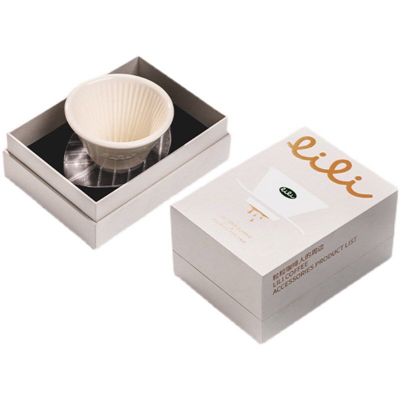 LiLi粒粒滤杯2.0mini版 八孔高流速白瓷滤杯手冲咖啡蛋糕杯扇形