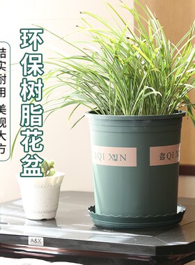 园艺花盆加仑花盆阳台多肉盆家用塑料花盆简约圆形大号绿植种植盆