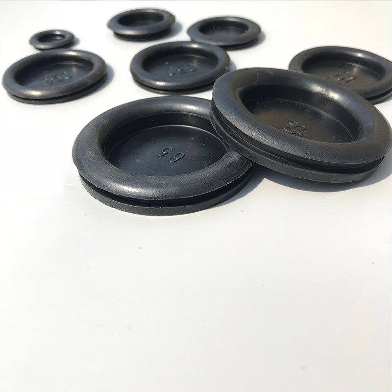 橡胶单面护线圈配电箱孔塞堵孔过线圈防水防尘密封圈出线孔保护套