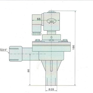 脉冲阀A 20A除尘直角电磁阀加长管连体脉冲阀6分DCF DMF